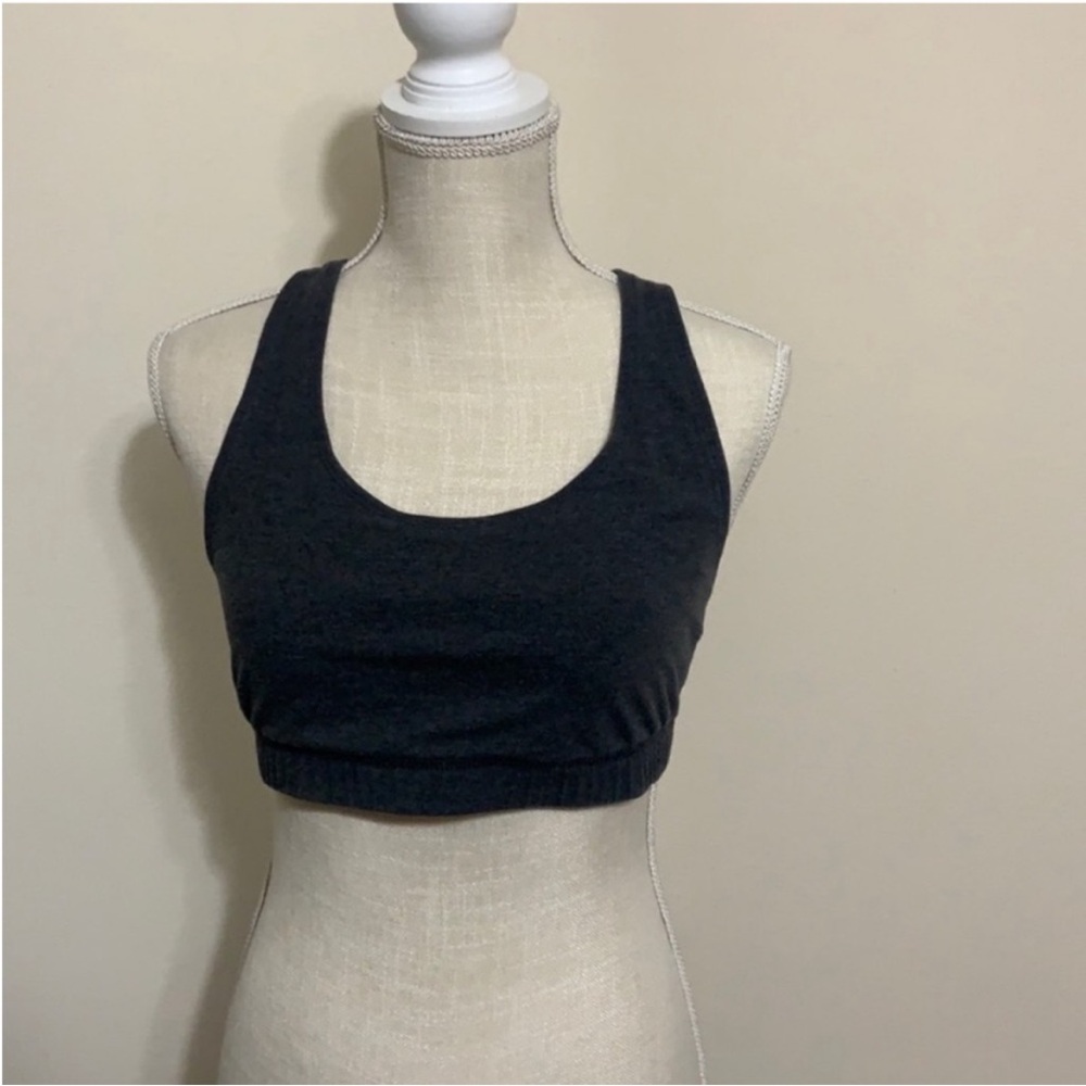 L Women's dark gray cotton Sports Bra racerback